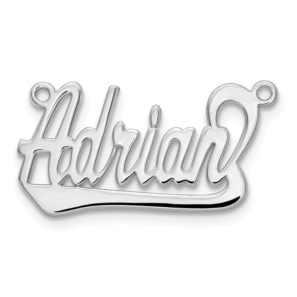 10k White Gold Underlined Name Plate