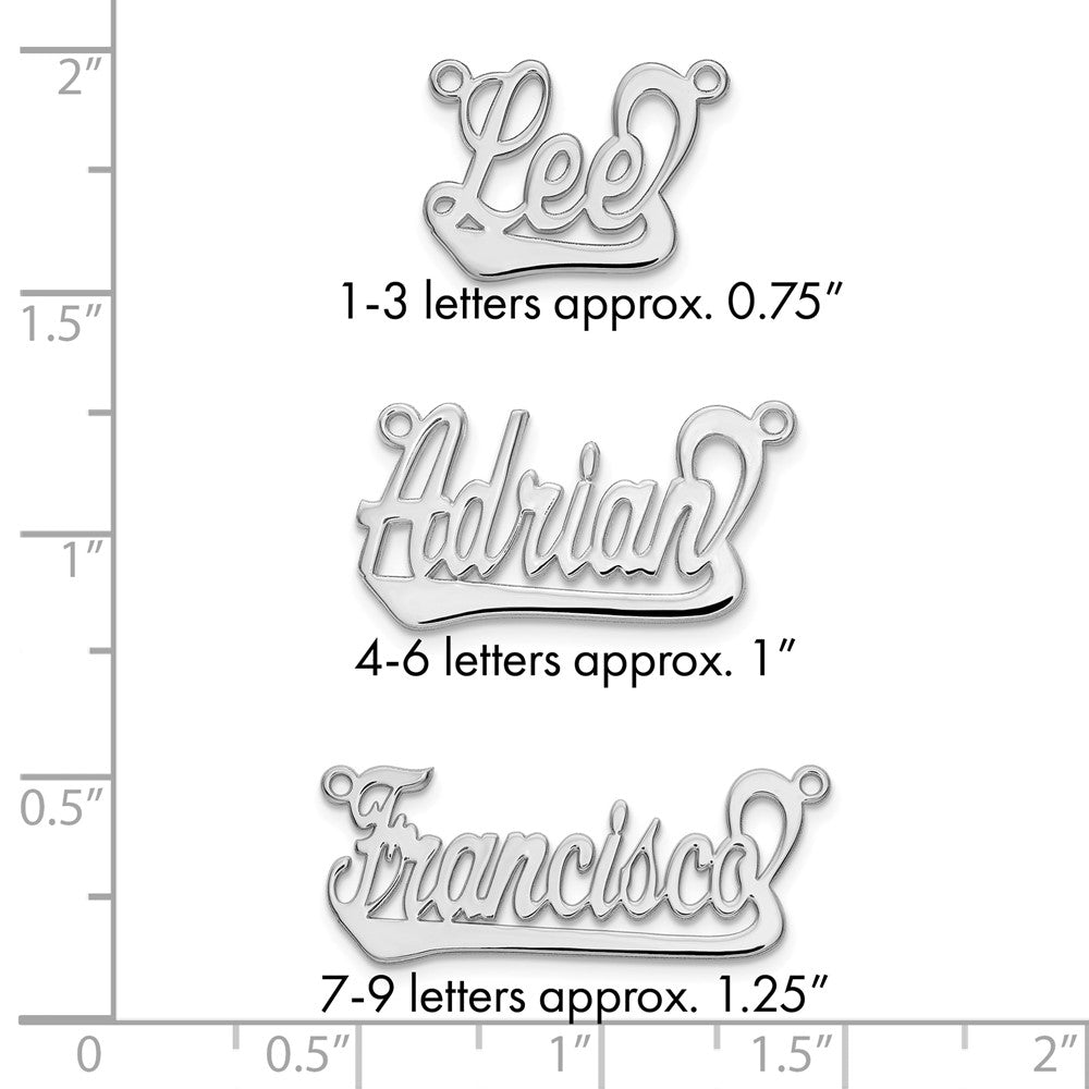 10k White Gold Underlined Name Plate