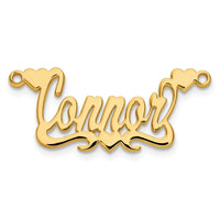 14k Yellow Gold Polished Hearts Name Plate