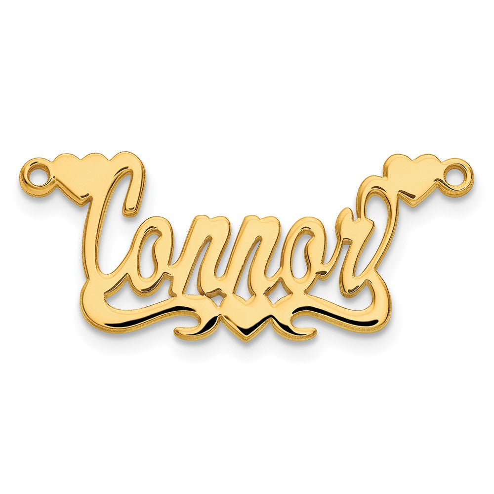 Sterling Silver/Gold-plated Polished Hearts Name Plate