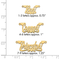 14k Yellow Gold Polished Hearts Name Plate