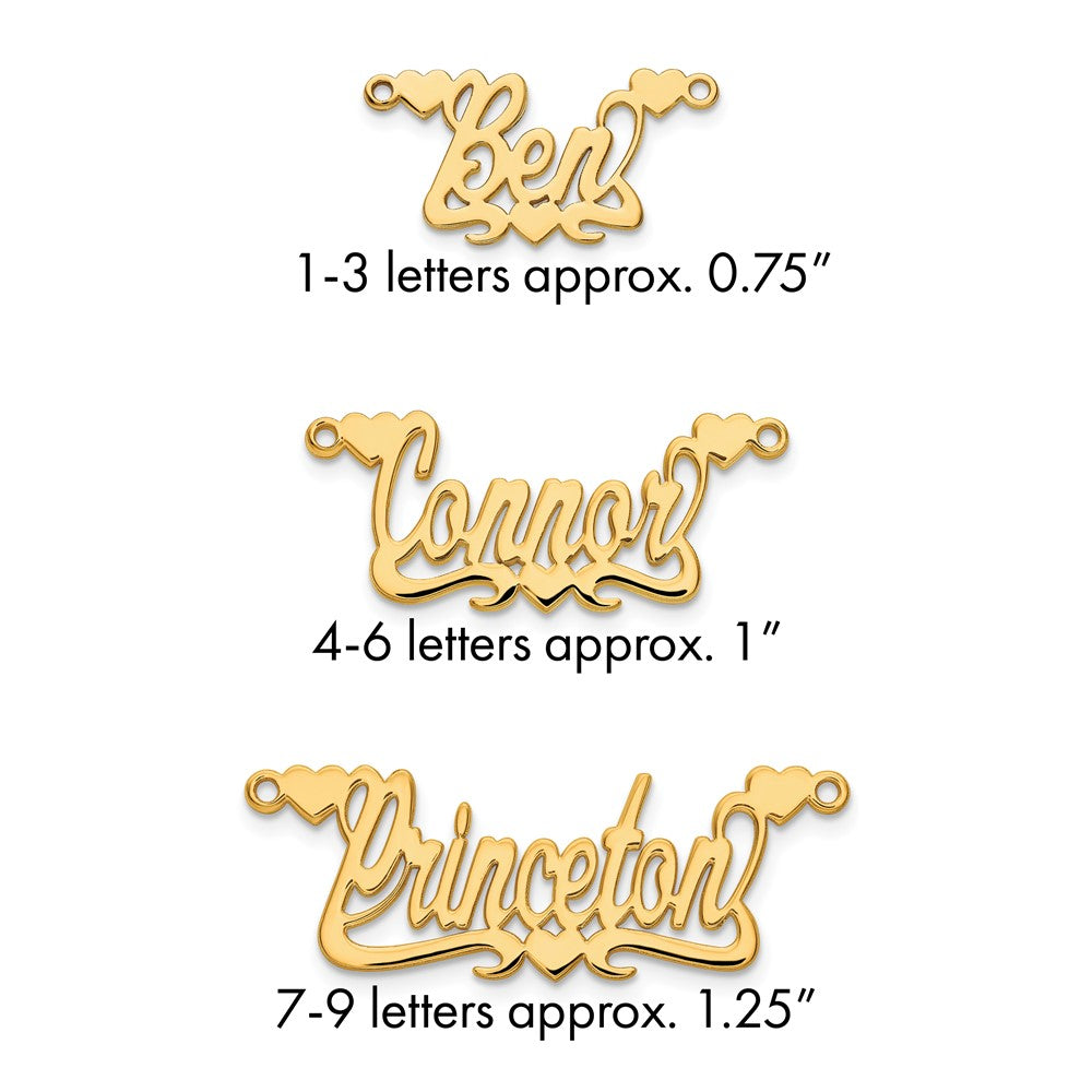 Sterling Silver/Gold-plated Polished Hearts Name Plate