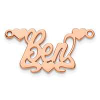 14k Rose Gold Polished Hearts Name Plate
