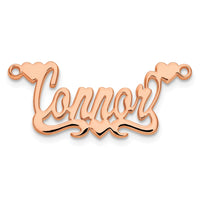 14k Rose Gold Polished Hearts Name Plate