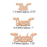 14k Rose Gold Polished Hearts Name Plate