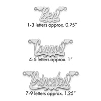 Sterling Silver/Rhodium-plated Polished Hearts Name Plate