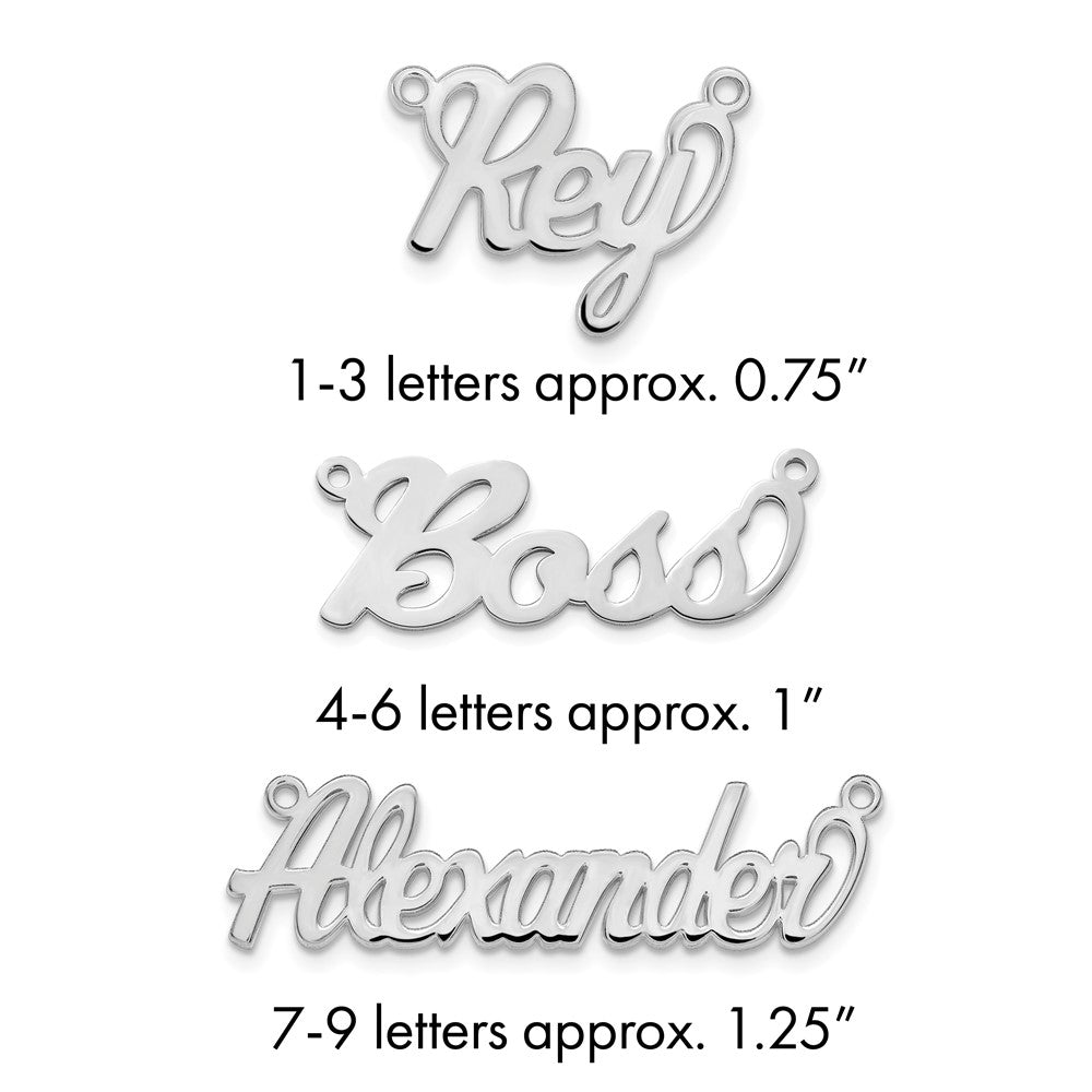 Sterling Silver/Rhodium-plated Name Plate