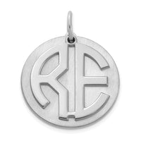 Sterling Silver/Rhodium-plated Reversible Monogram Disc Charm
