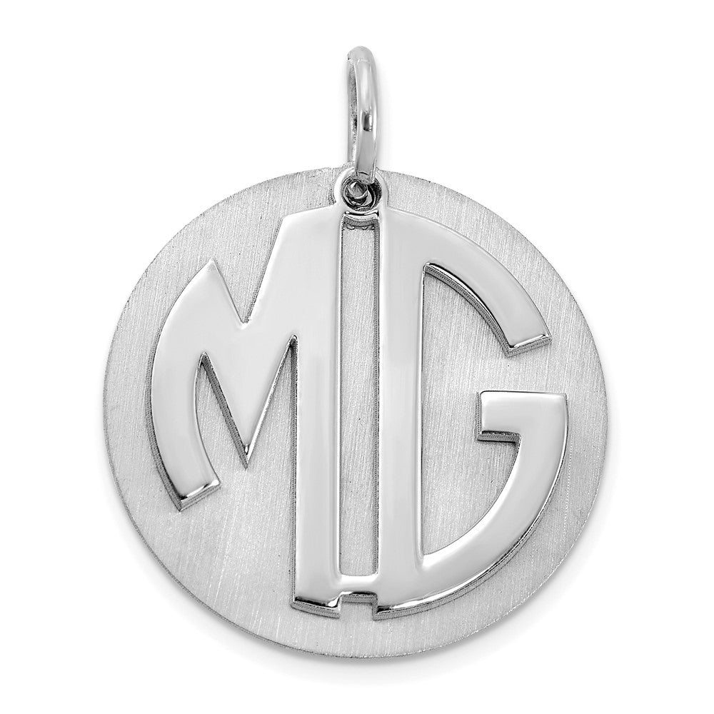 10k White Gold Reversible Monogram Disc Charm
