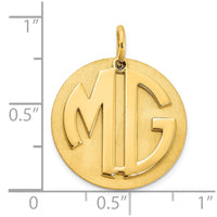 10k Yellow Gold Reversible Monogram Disc Charm