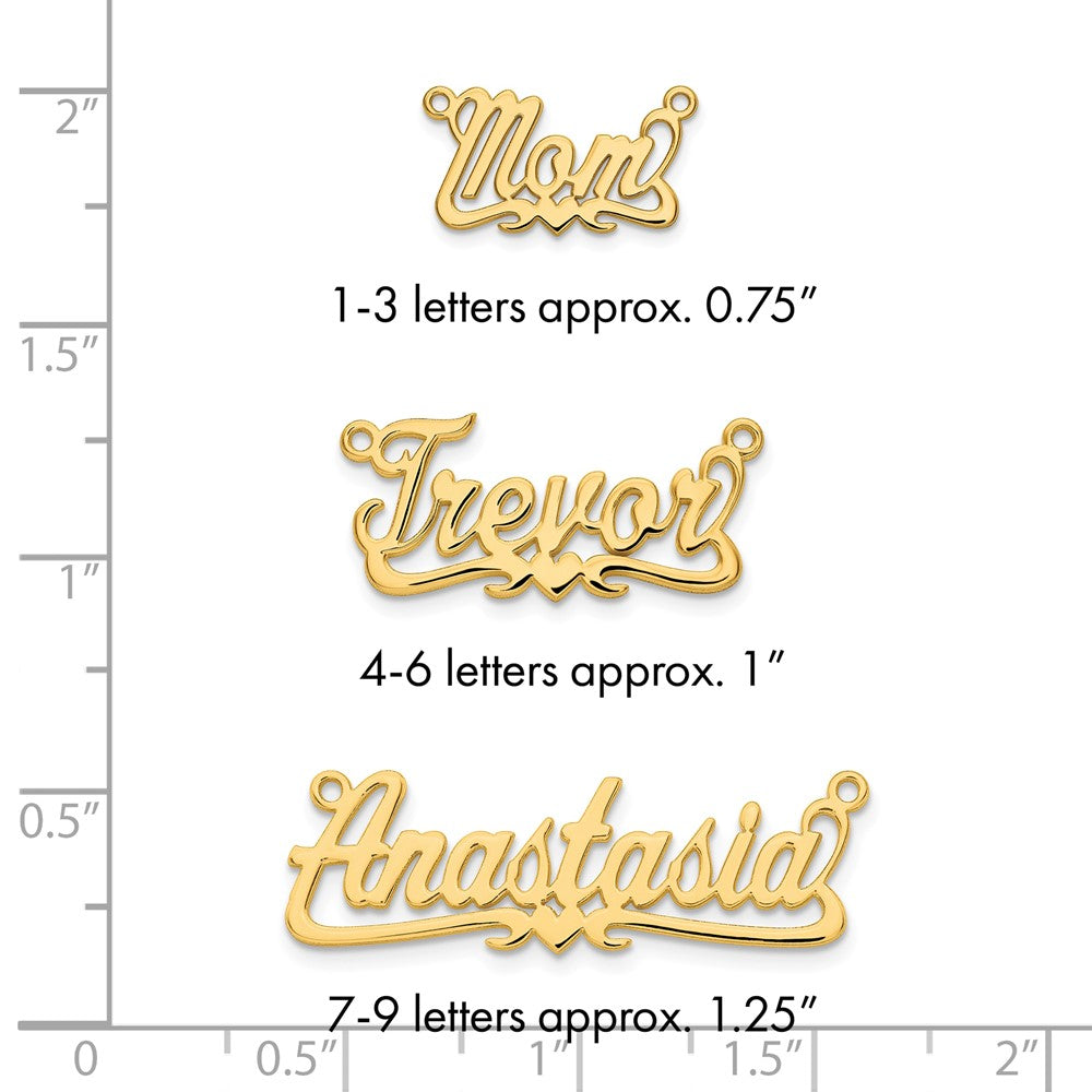 Sterling Silver/Gold-plated Polished Heart Name Plate