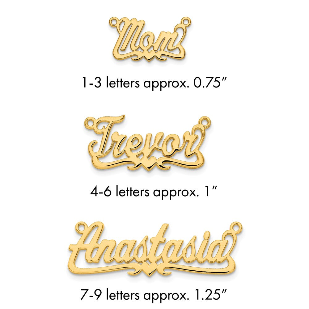 Sterling Silver/Gold-plated Polished Heart Name Plate