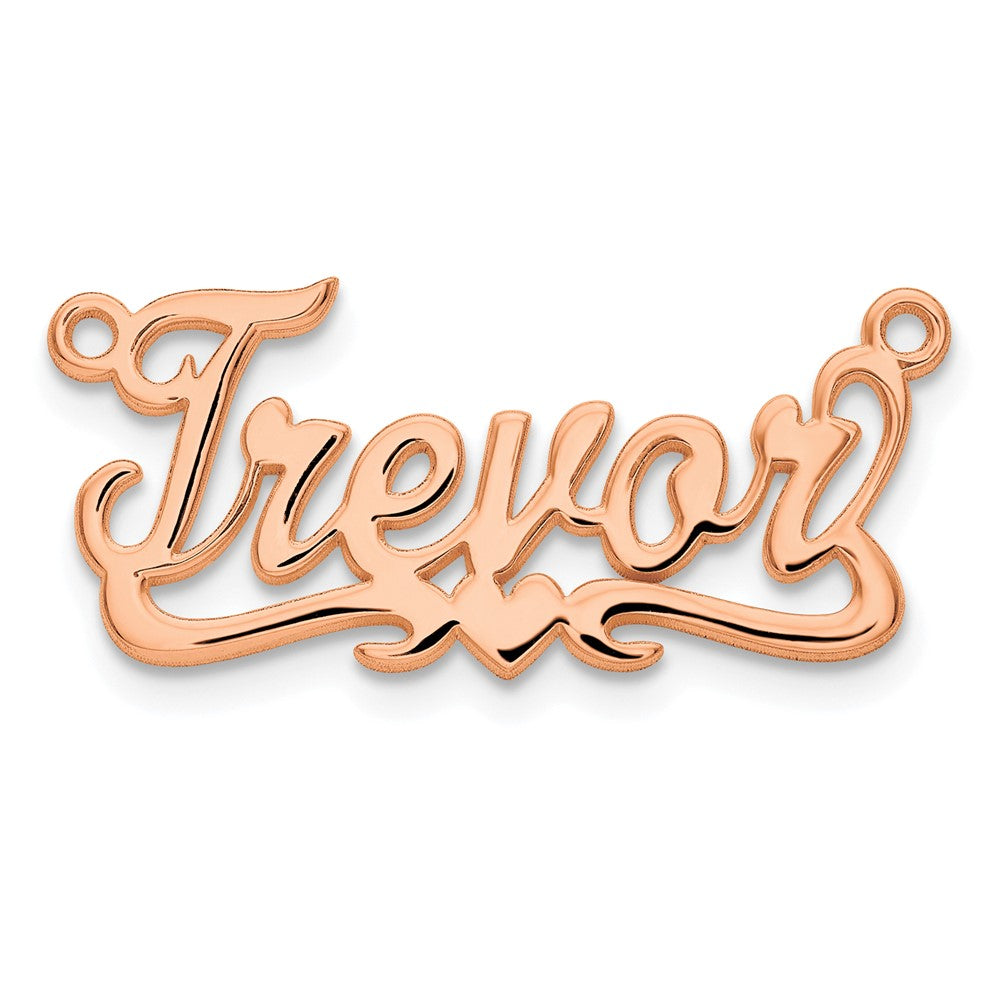 14k Rose Gold Polished Heart Name Plate