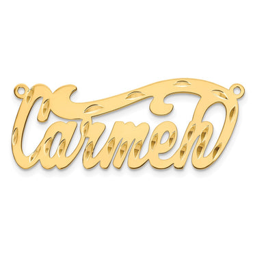 Sterling Silver/Gold-plated Diamond-cut Name Plate