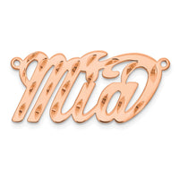 Sterling Silver/Rose-plated Diamond-cut Name Plate
