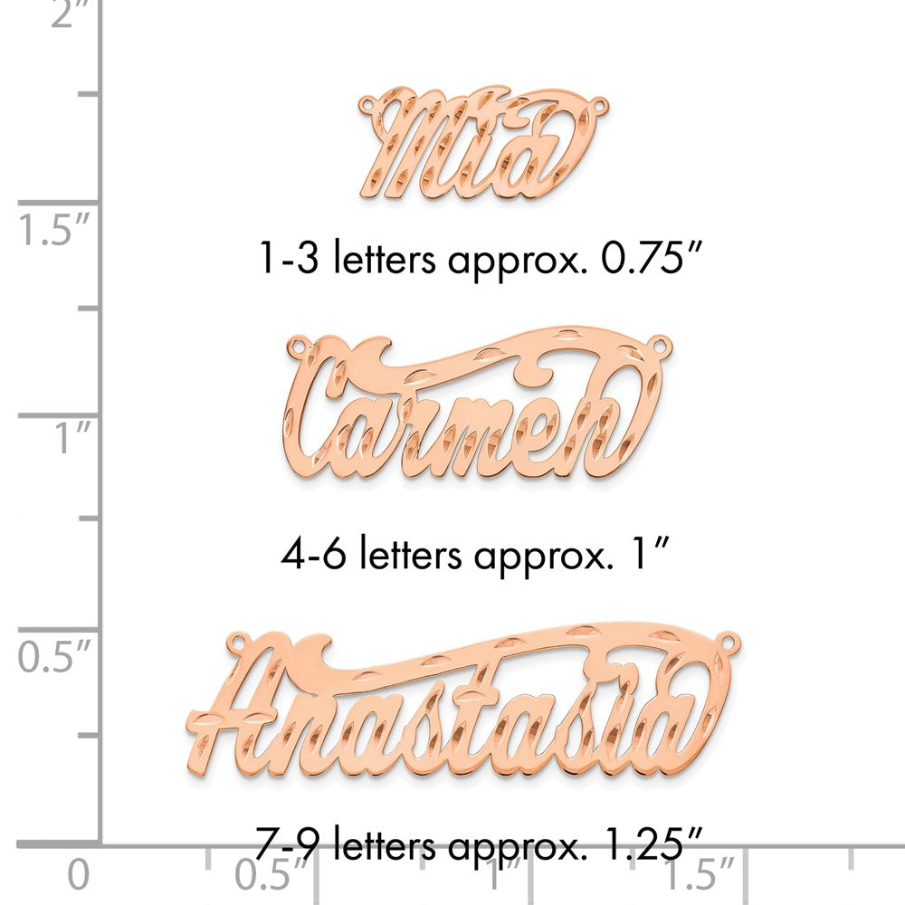 14k Rose Gold Diamond-cut Name Plate