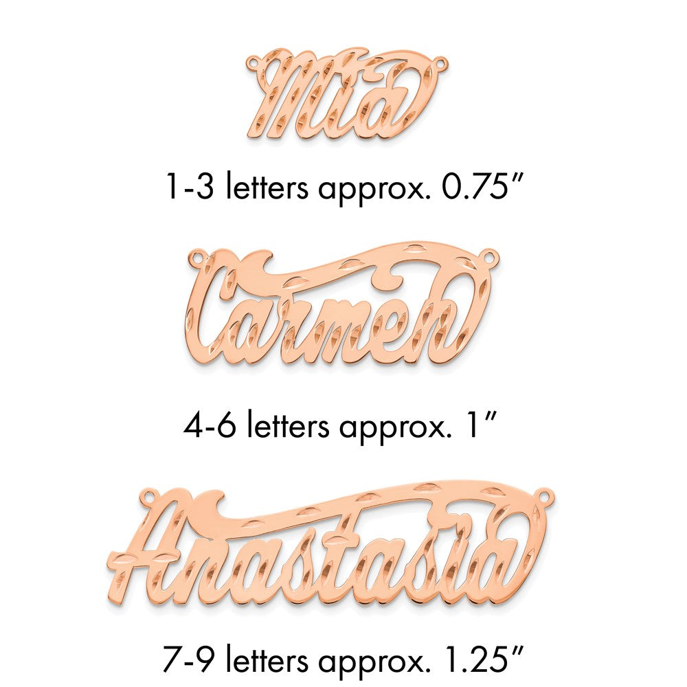 14k Rose Gold Diamond-cut Name Plate