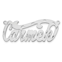 Sterling Silver/Rhodium-plated Diamond-cut Name Plate