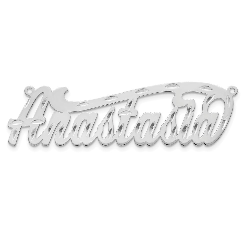 Sterling Silver/Rhodium-plated Diamond-cut Name Plate