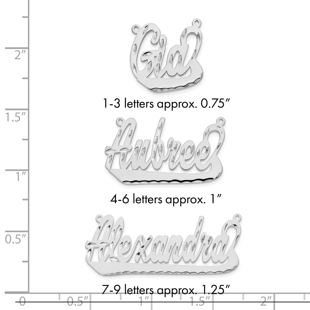 10k White Gold Diamond-cut Underlined Name Plate