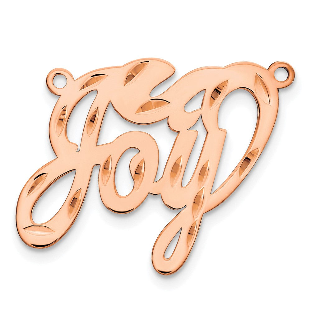 14k Rose Gold Diamond-cut name Plate