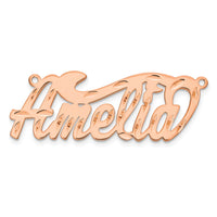 14k Rose Gold Diamond-cut name Plate
