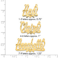 Sterling Silver/Gold-plated Diamond-cut Heart Name Plate