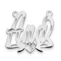 14k White Gold Diamond-cut Heart Name Plate