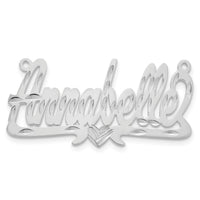 Sterling Silver/Rhodium-plated Diamond-cut Heart Name Plate
