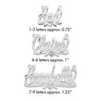 Sterling Silver/Rhodium-plated Diamond-cut Heart Name Plate