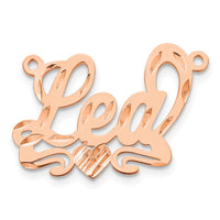 Sterling Silver/Rose-plated Diamond-cut Heart Name Plate