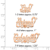 Sterling Silver/Rose-plated Diamond-cut Heart Name Plate