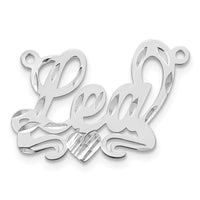 10k White Gold Diamond-cut Heart Name Plate