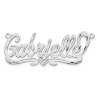 10k White Gold Diamond-cut Heart Name Plate