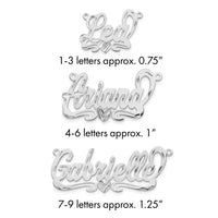 Sterling Silver/Gold-plated Diamond-cut Heart Name Plate