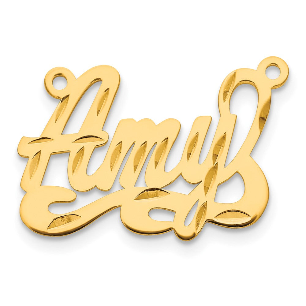 Sterling Silver/Gold-plated Diamond-cut Name Plate