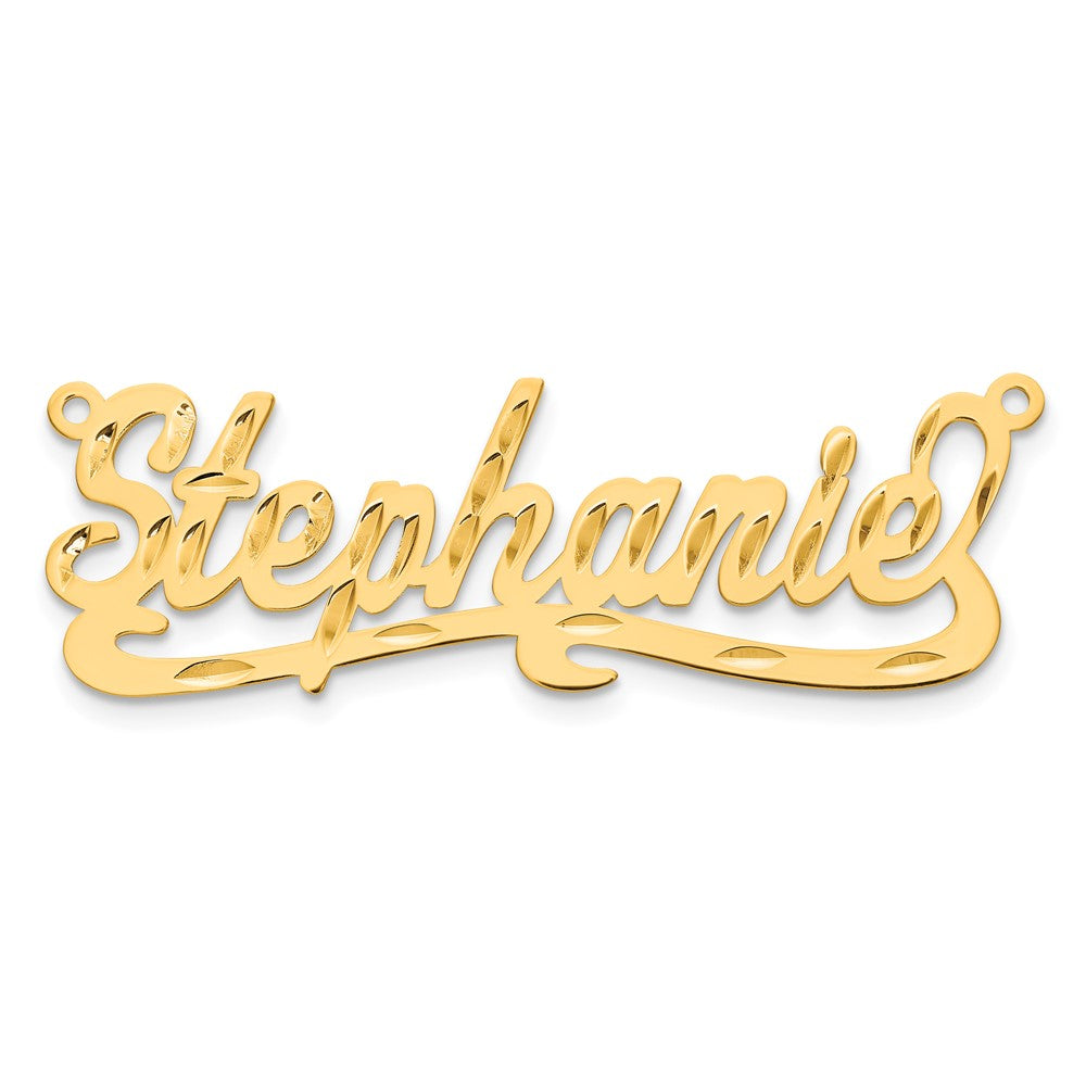 Sterling Silver/Gold-plated Diamond-cut Name Plate