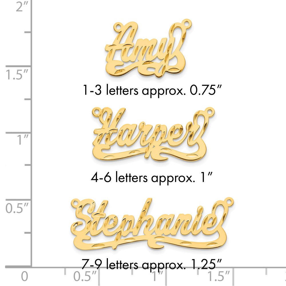 Sterling Silver/Gold-plated Diamond-cut Name Plate