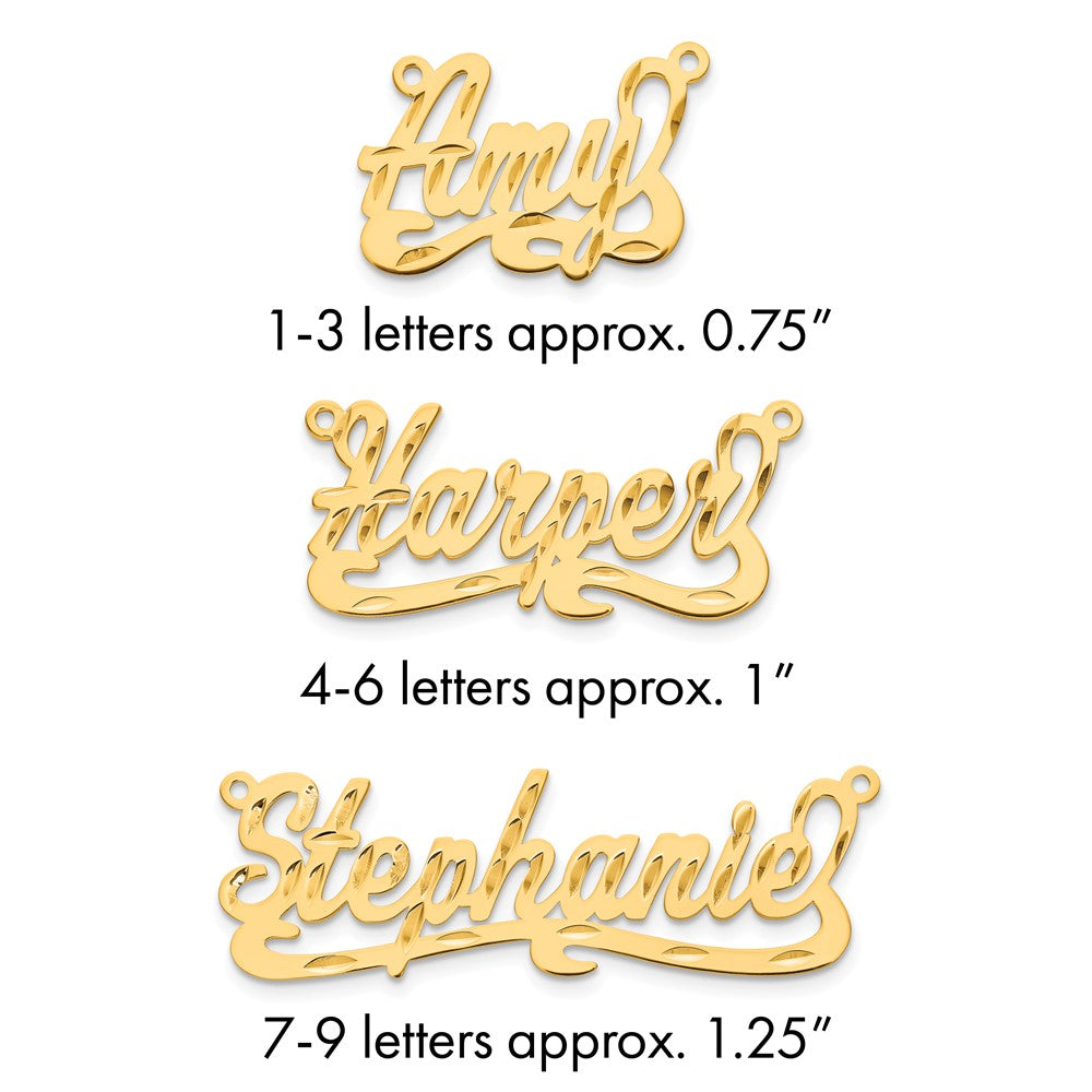 Sterling Silver/Gold-plated Diamond-cut Name Plate