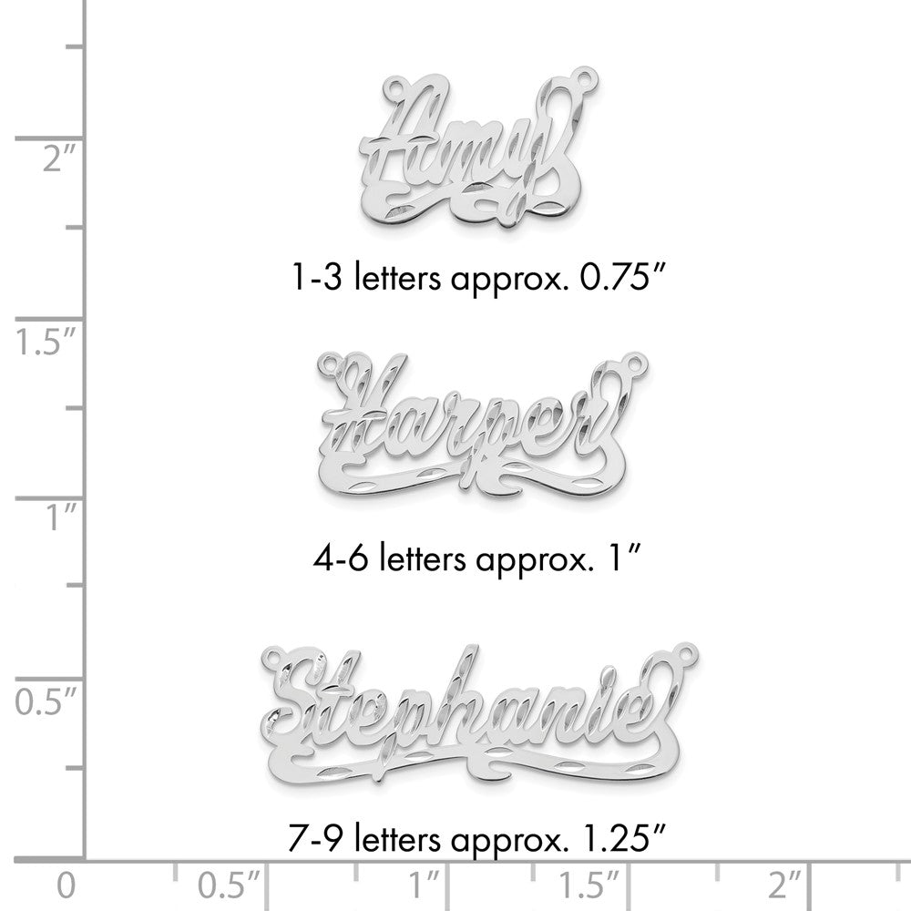 10k White Gold Diamond-cut Name Plate
