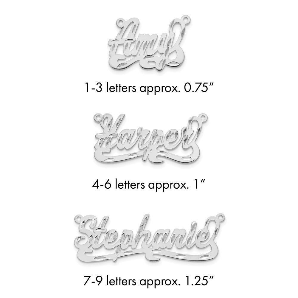 Sterling Silver/Rhodium-plated Diamond-cut Name Plate