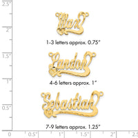 Sterling Silver/Gold-plated Diamond-Cut Heart Name Plate