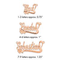 14k Rose Gold Diamond-cut Heart Name Plate