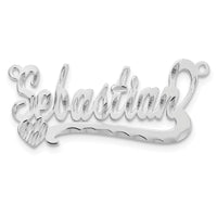 10k White Gold Diamond-cut Heart Name Plate