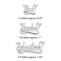 14k White Gold Diamond-cut Heart Name Plate
