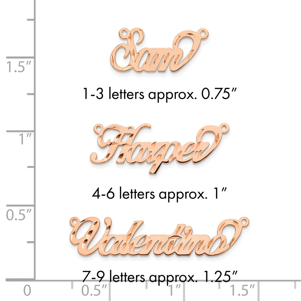 Sterling Silver/Rose-plated Diamond-cut Name Plate