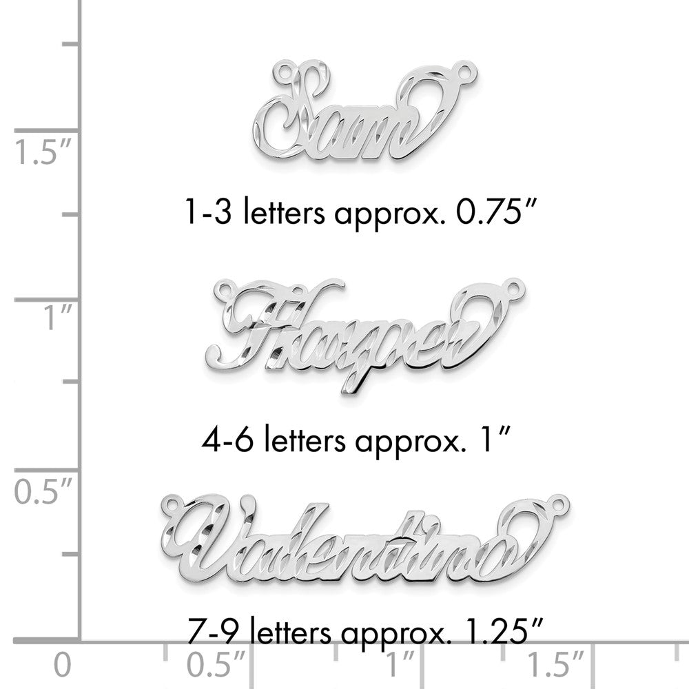 10k White Gold Diamond-cut Name Plate