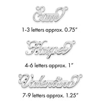 14k White Gold Diamond-cut Name Plate