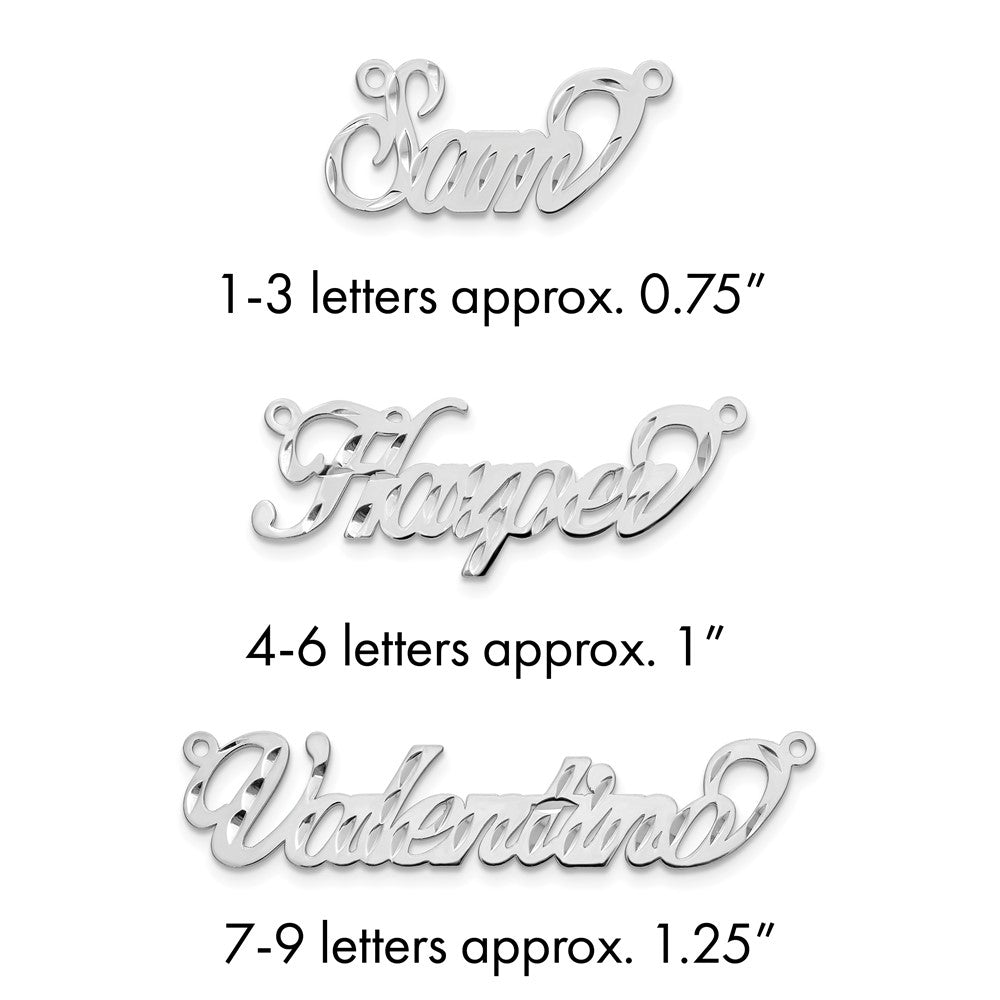 Sterling Silver/Rhodium-plated Diamond-cut Name Plate