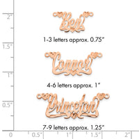 Sterling Silver/Rose-plated Diamond-cut Hearts Name Plate
